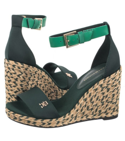 Tommy Hilfiger Colorful High Wedge Satin Sandal Hunter FW0FW07914 MBP (TH1057-a) batai