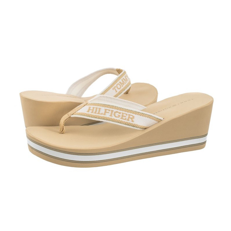 Tommy Hilfiger Hilfiger Wedge Beach Sandal Hervest Wheat FW0FW07903 ACR (TH1059-b) šlepetės