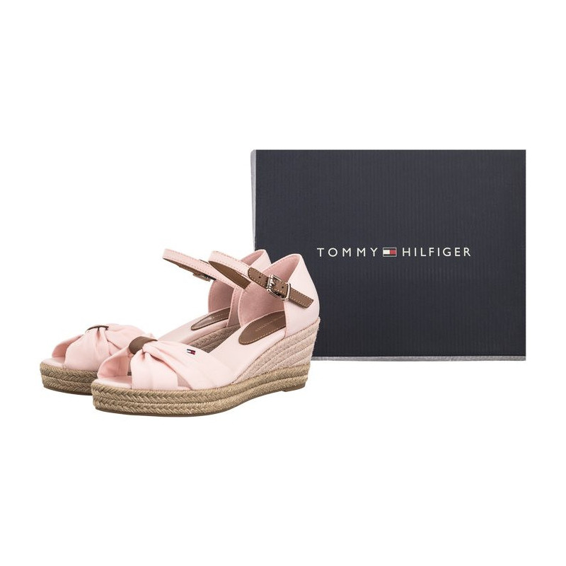 Tommy Hilfiger Basic Open Toe Mid Wedge Whimsy Pink FW0FW04785 TJQ (TH1078-b) batai