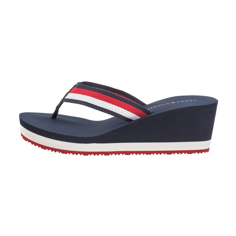 Tommy Hilfiger Corporate Wedge Beach Sandal Red/White/Blue FW0FW07987 0G0 (TH1080-a) šlepetės