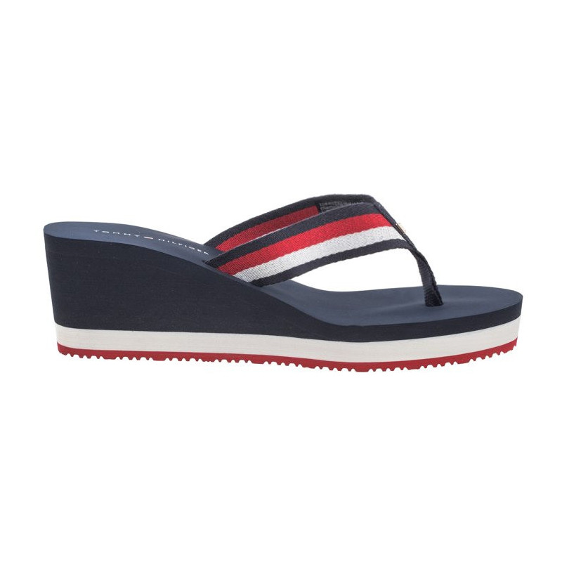 Tommy Hilfiger Corporate Wedge Beach Sandal Red/White/Blue FW0FW07987 0G0 (TH1080-a) batai
