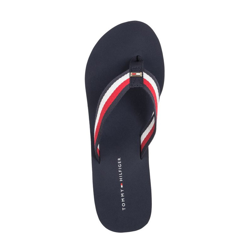 Tommy Hilfiger Corporate Wedge Beach Sandal Red/White/Blue FW0FW07987 0G0 (TH1080-a) batai