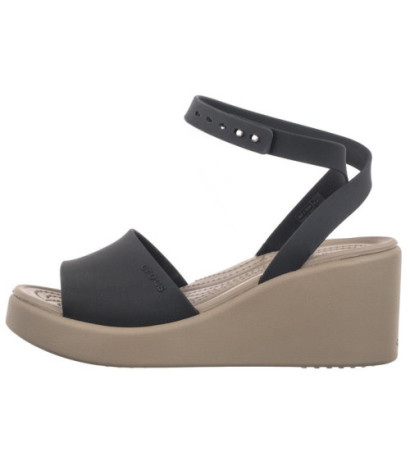 Crocs Brooklyn Ankle Strap Wedge Black/Mushroom 209406-07H (CR303-a)
