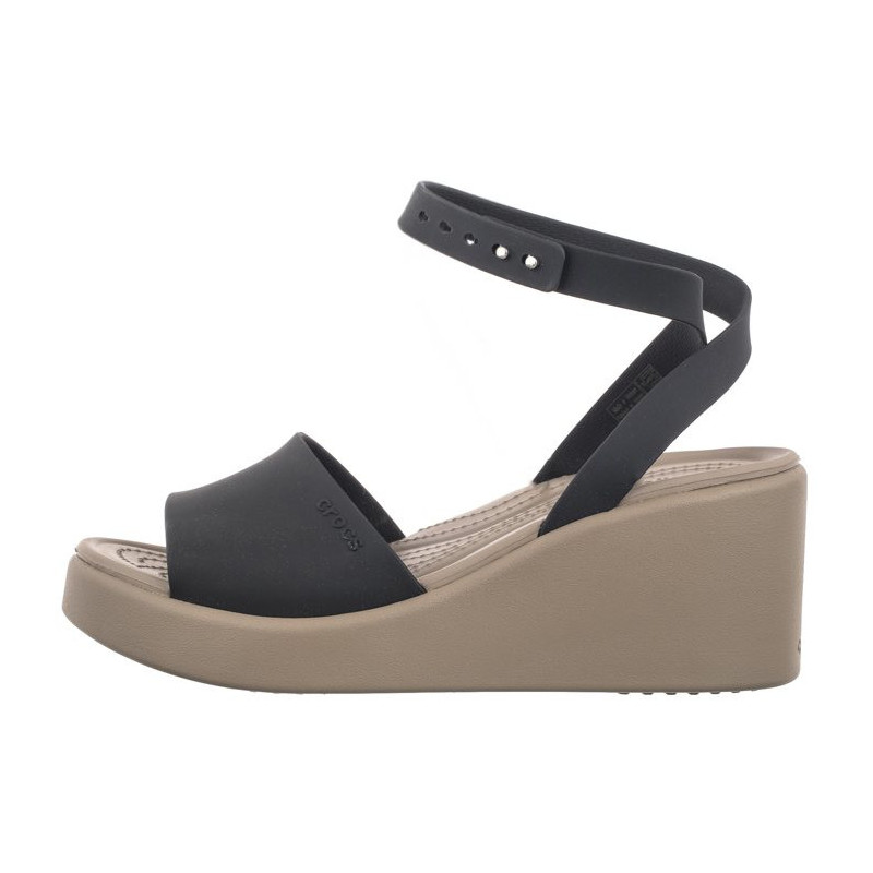 Crocs Brooklyn Ankle Strap Wedge Black/Mushroom 209406-07H (CR303-a)