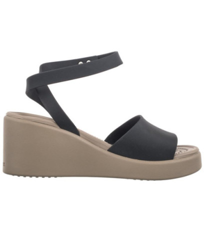 Crocs Brooklyn Ankle Strap Wedge Black/Mushroom 209406-07H (CR303-a)