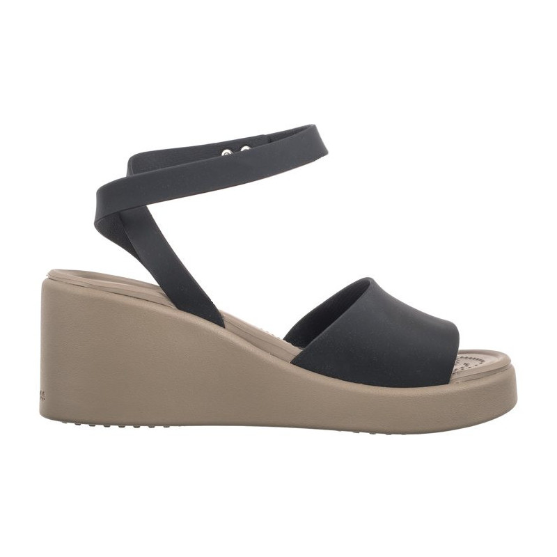 Crocs Brooklyn Ankle Strap Wedge Black/Mushroom 209406-07H (CR303-a)