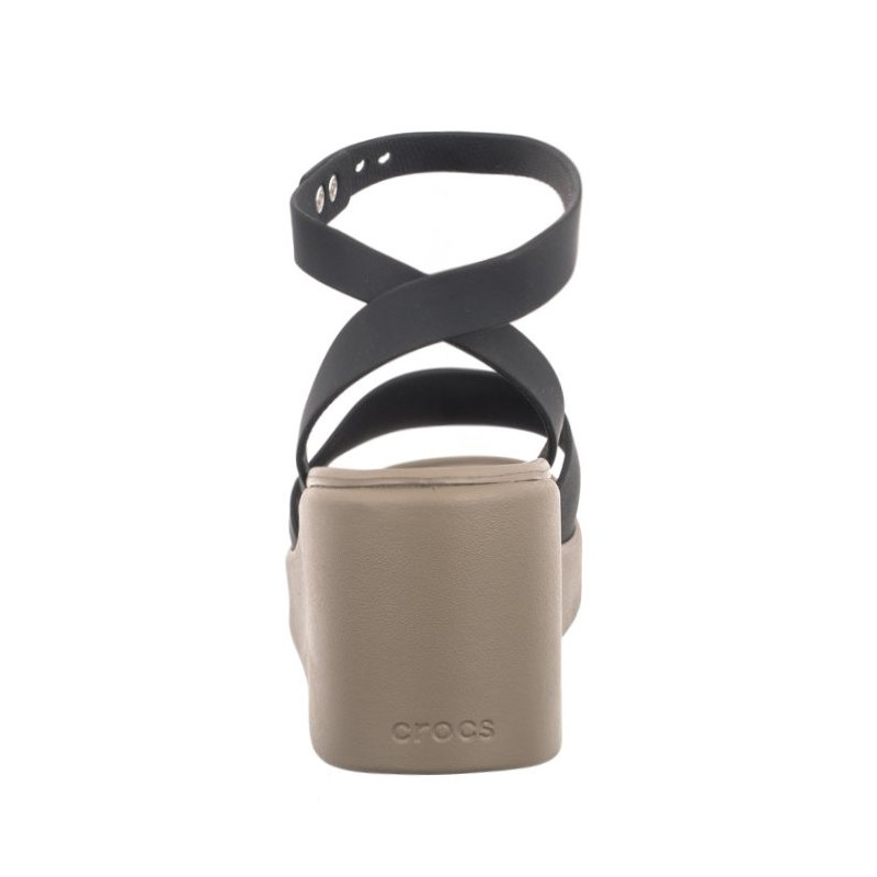 Crocs Brooklyn Ankle Strap Wedge Black/Mushroom 209406-07H (CR303-a) batai