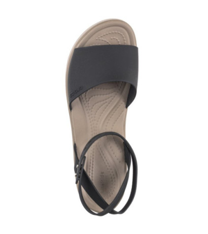 Crocs Brooklyn Ankle Strap Wedge Black/Mushroom 209406-07H (CR303-a)