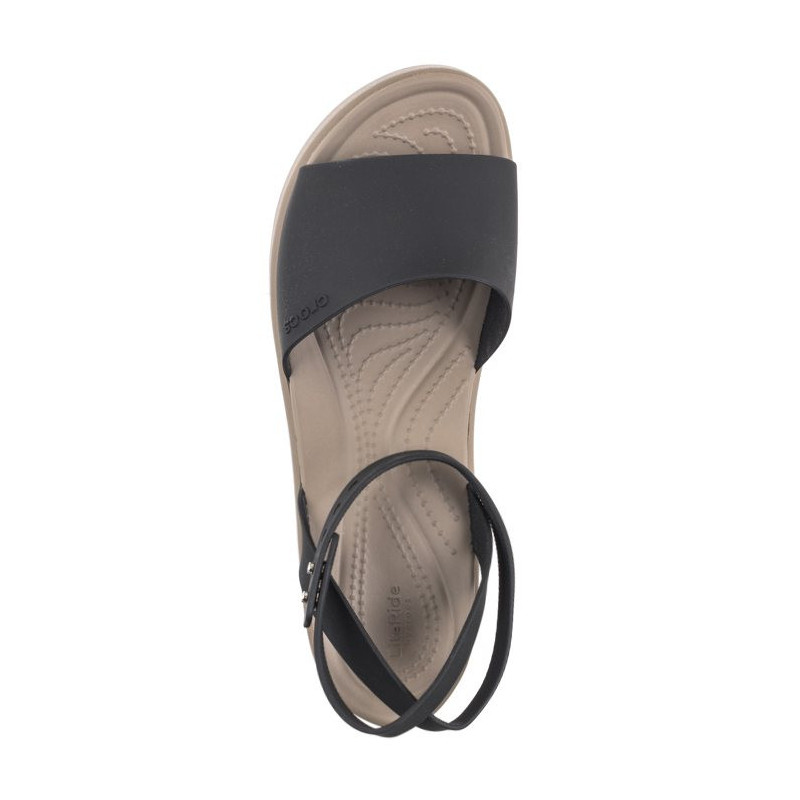 Crocs Brooklyn Ankle Strap Wedge Black/Mushroom 209406-07H (CR303-a) batai