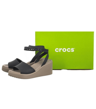Crocs Brooklyn Ankle Strap Wedge Black/Mushroom 209406-07H (CR303-a)