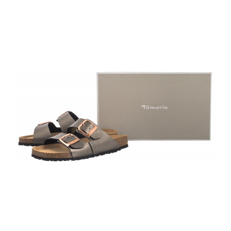 Tamaris Brązowe 1-27503-42 214 Anthracite (TM483-b) Moteriški batai/šlepetės