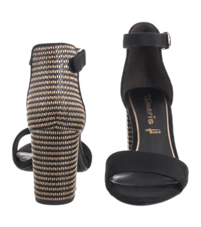 Tamaris Czarne 1-28356-42 0C8 Black Comb (TM482-c) sandalai
