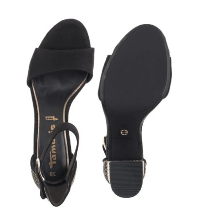 Tamaris Czarne 1-28356-42 0C8 Black Comb (TM482-c) sandalai