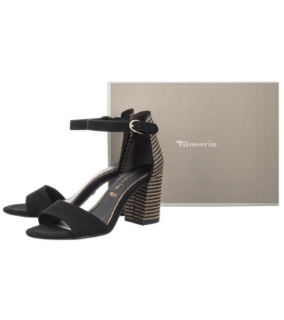 Tamaris Czarne 1-28356-42 0C8 Black Comb (TM482-c) sandalai