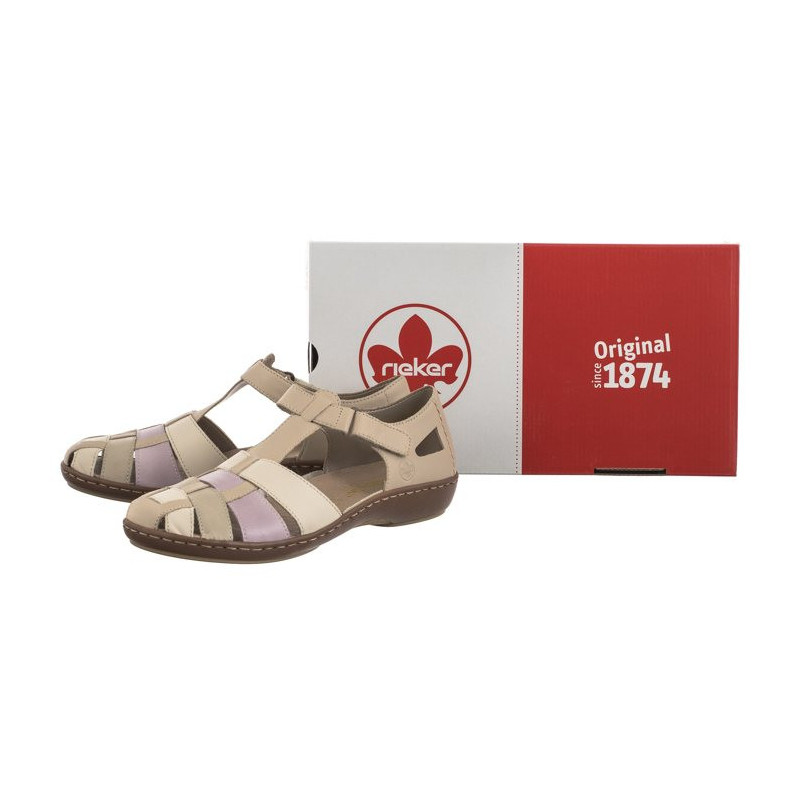 Rieker Beżowe 45869-60 Beige Combination (RI165-a) sandalai
