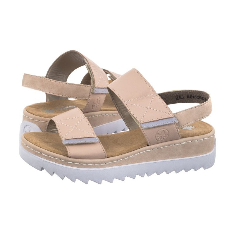 Rieker Różowe V4475-31 Pink (RI166-a) sandalai