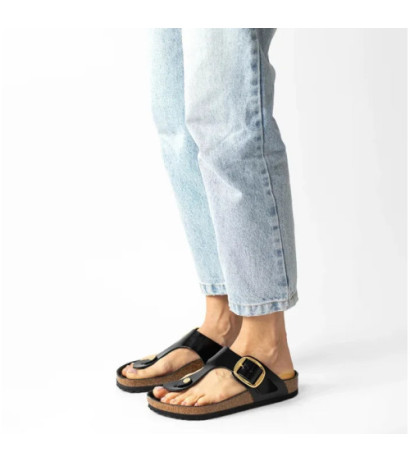 Birkenstock Gizeh Big Buckle High-Shine Black 1021467 (BK253-a) šlepetės