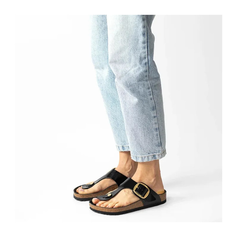 Birkenstock Gizeh Big Buckle High-Shine Black 1021467 (BK253-a) šlepetės