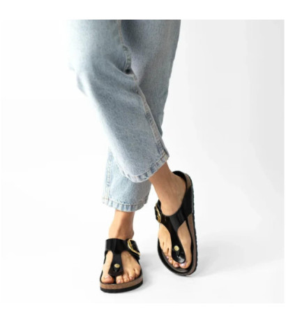 Birkenstock Gizeh Big Buckle High-Shine Black 1021467 (BK253-a) šlepetės