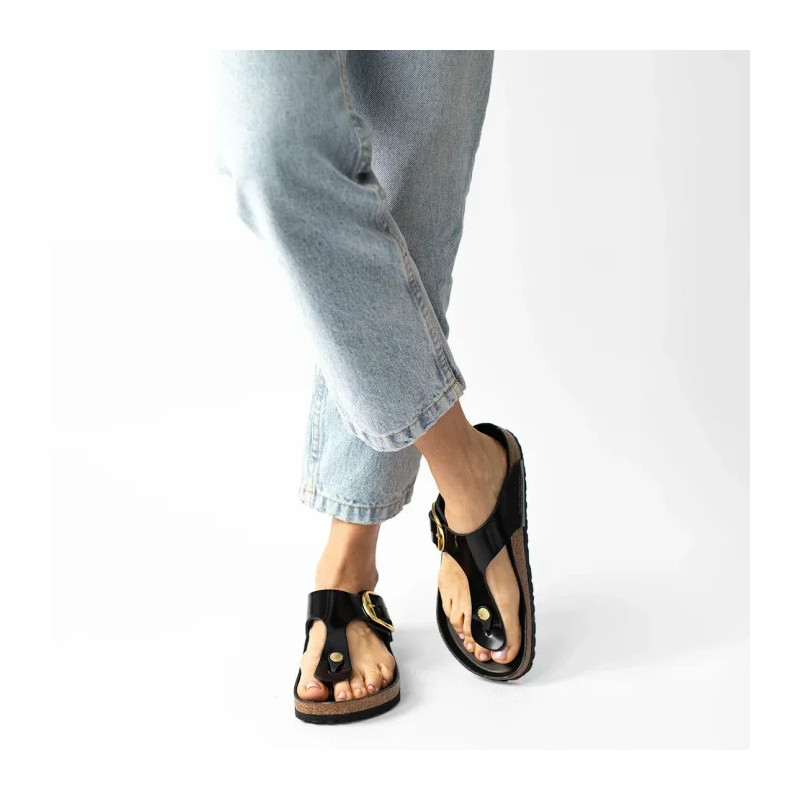 Birkenstock Gizeh Big Buckle High-Shine Black 1021467 (BK253-a) šlepetės