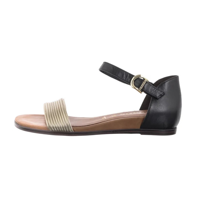 Tamaris Czarne/Złote 1-28110-42 098 Black Comb (TM488-b) sandalai