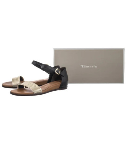 Tamaris Czarne/Złote 1-28110-42 098 Black Comb (TM488-b) sandalai