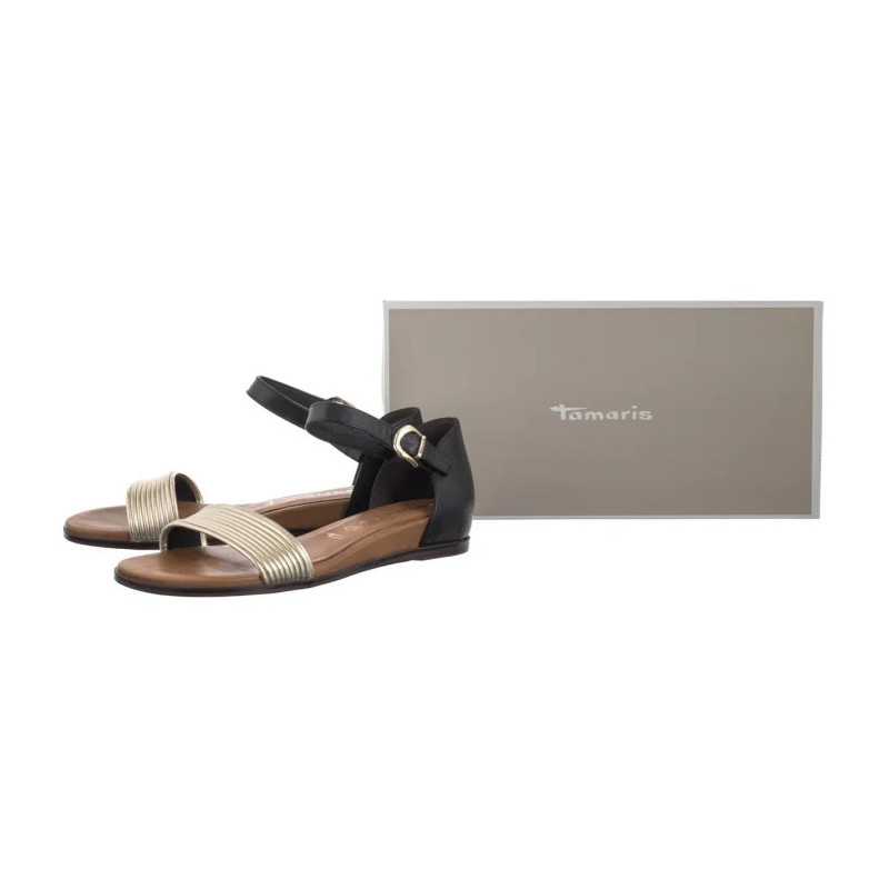Tamaris Czarne/Złote 1-28110-42 098 Black Comb (TM488-b) sandalai