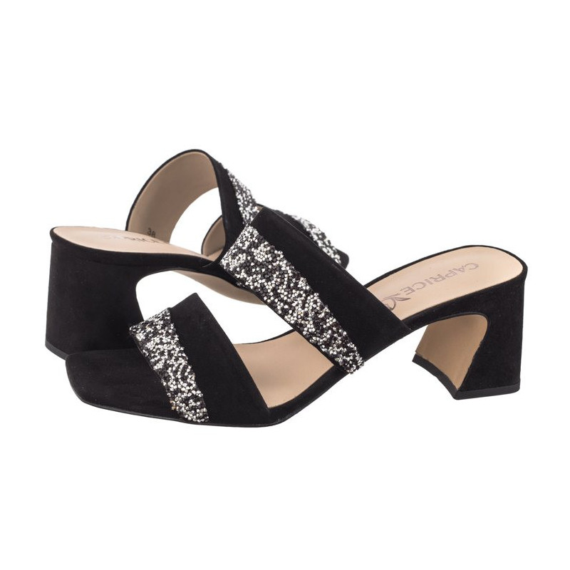 Caprice Czarne 9-27209-42 004 Black Suede (CP409-a) Moteriški batai/šlepetės