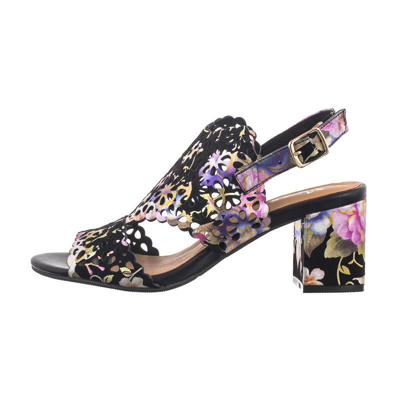 Maciejka Czarne+Kwiaty N6518-01/00-1 (MA1207-b) sandalai