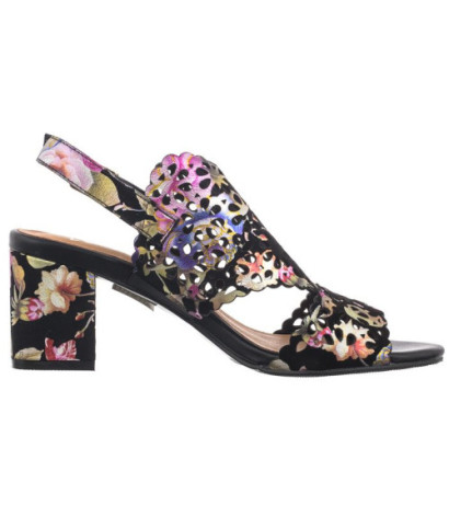 Maciejka Czarne+Kwiaty N6518-01/00-1 (MA1207-b) sandalai