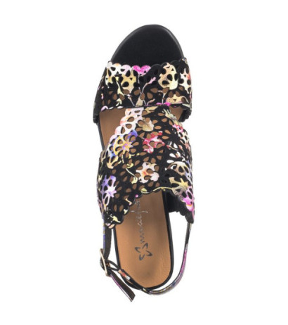 Maciejka Czarne+Kwiaty N6518-01/00-1 (MA1207-b) sandalai