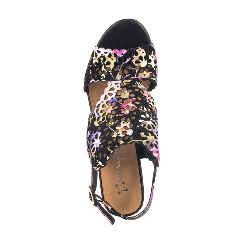 Maciejka Czarne+Kwiaty N6518-01/00-1 (MA1207-b) sandalai