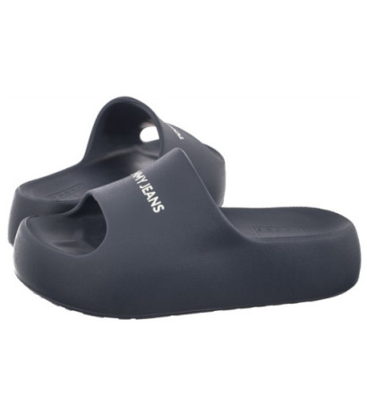 Tommy Hilfiger Tjw Chunky Flatform Slide Dark Night Navy EN0EN02454 C1G (TH1101-a) bateliai