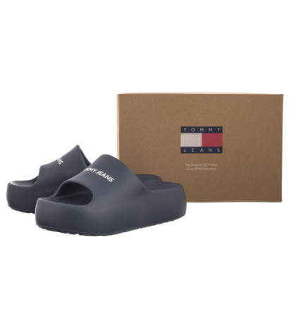 Tommy Hilfiger Tjw Chunky Flatform Slide Dark Night Navy EN0EN02454 C1G (TH1101-a) Moteriški batai/šlepetės