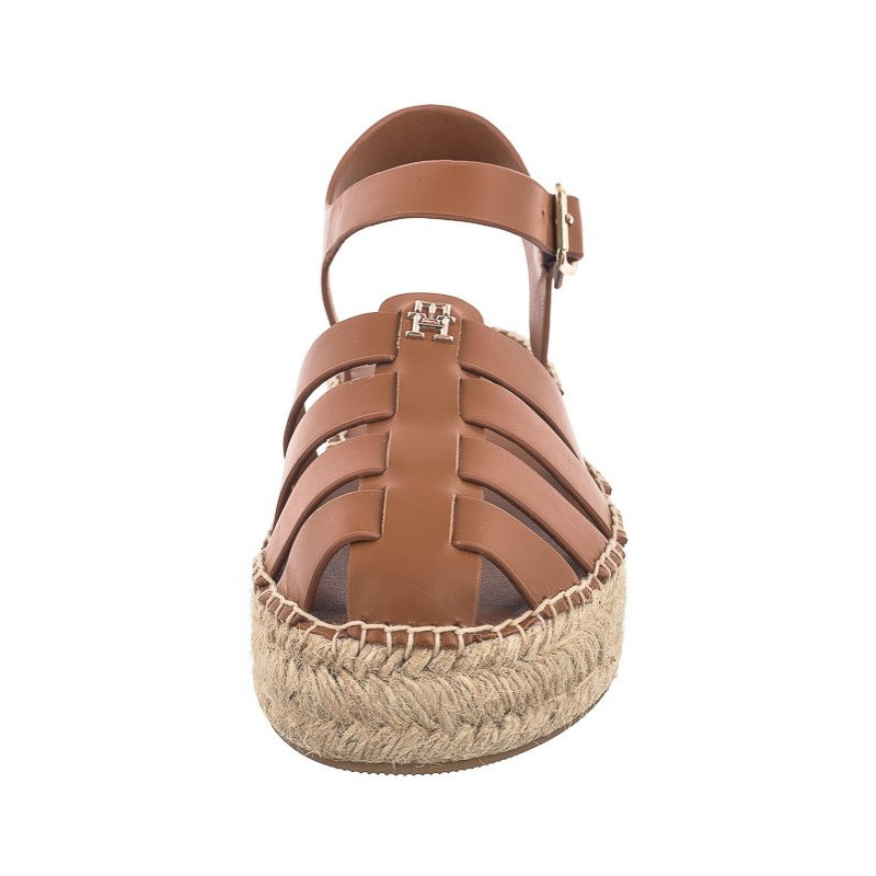 Tommy Hilfiger TH Authentic Leather Espadrille Cognac Brown FW0FW07743 GQS (TH1103-a)
