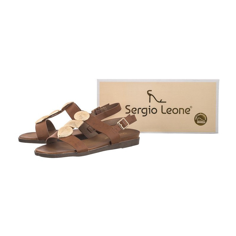 Sergio Leone Brązowe SK 072 H  (SL534-a) sandalai