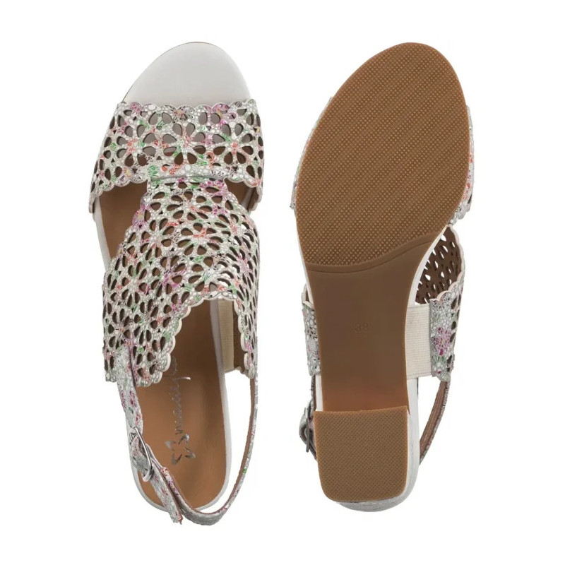 Maciejka Białe+Kwiaty N6518-11/00-1 (MA1207-c) sandalai