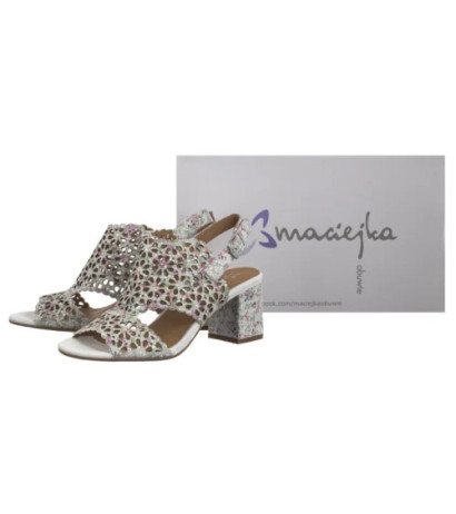 Maciejka Białe+Kwiaty N6518-11/00-1 (MA1207-c) sandalai