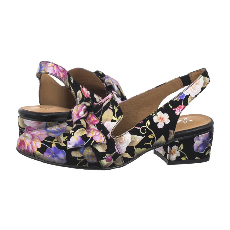 Maciejka Czarne w Kwiaty N6539-43/00-1 (MA1206-d) sandalai