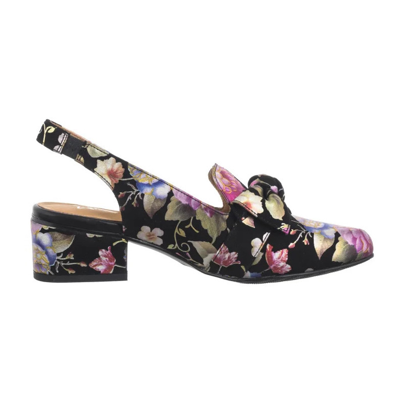 Maciejka Czarne w Kwiaty N6539-43/00-1 (MA1206-d) sandalai