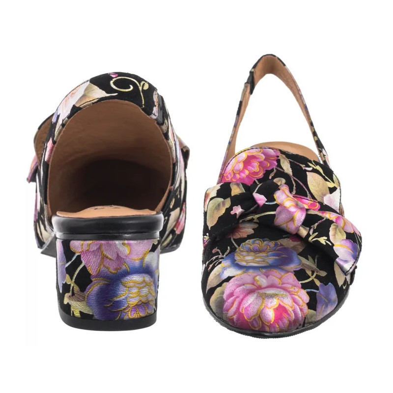 Maciejka Czarne w Kwiaty N6539-43/00-1 (MA1206-d) sandalai