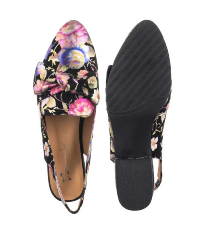 Maciejka Czarne w Kwiaty N6539-43/00-1 (MA1206-d) sandalai