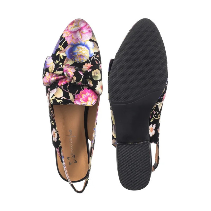 Maciejka Czarne w Kwiaty N6539-43/00-1 (MA1206-d) sandalai