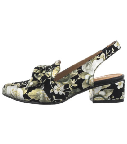 Maciejka Czarne w Kwiaty Złote N6539-44/00-1 (MA1206-e) sandalai