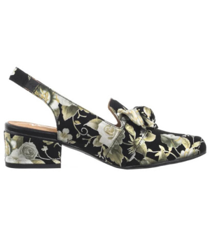Maciejka Czarne w Kwiaty Złote N6539-44/00-1 (MA1206-e) sandalai