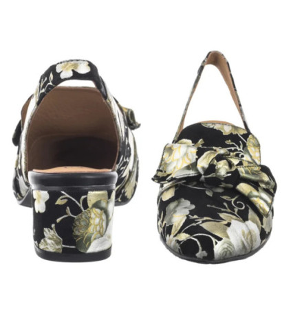 Maciejka Czarne w Kwiaty Złote N6539-44/00-1 (MA1206-e) sandalai