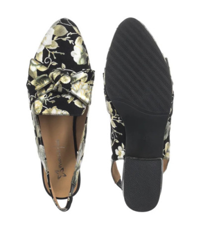 Maciejka Czarne w Kwiaty Złote N6539-44/00-1 (MA1206-e) sandalai