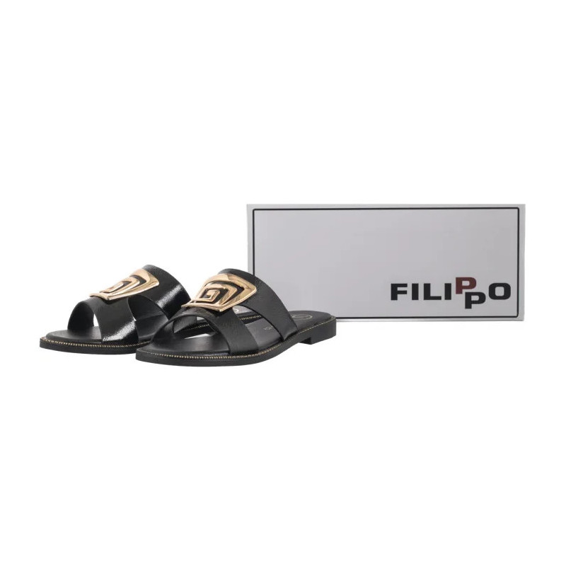 Filippo Czarne DK3703/25 BK (FO100-c) Moteriški batai/šlepetės