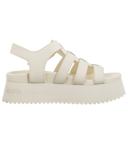 Calvin Klein Platform Buckle Rubber Mg Mtl Triple Creamy White YW0YW01513 YBI (CK509-a) sandalai