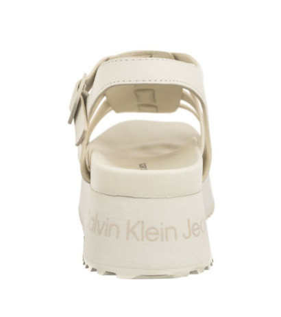 Calvin Klein Platform Buckle Rubber Mg Mtl Triple Creamy White YW0YW01513 YBI (CK509-a) bateliai